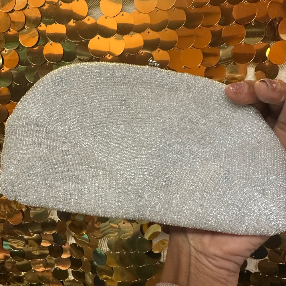 Walborg Shimmering Silver Clutch